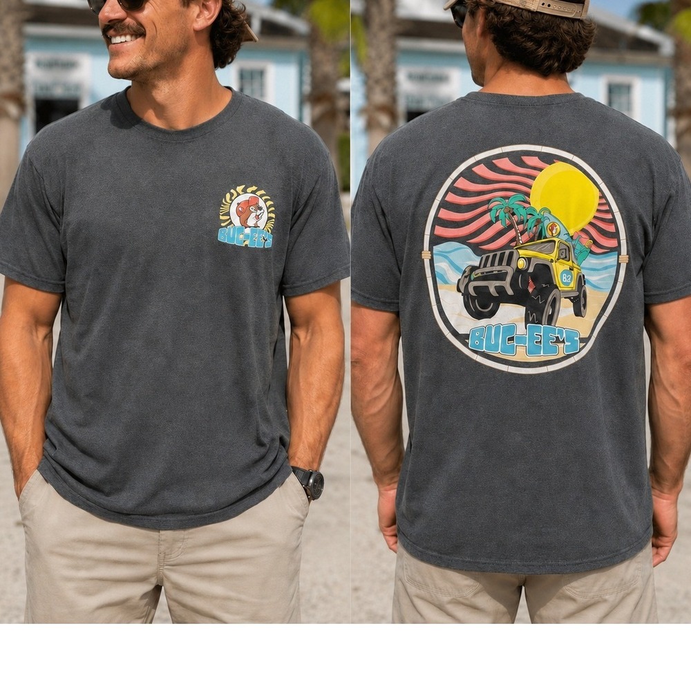 NWT Buc-ee's Men's Off Road Graphic T-Shirt Heather Black 2XL Texas Casual Tee